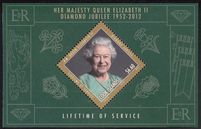 Cook Islands 2012 MNH Sc #1408 $6.60 QEII Diamond Jubilee