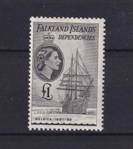 Falkland Islands Dependencies QEII 1954 £1 SGG40 MH BP16185