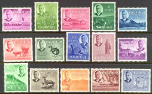 Mauritius Sc# 235-249 MH 1950 Definitives