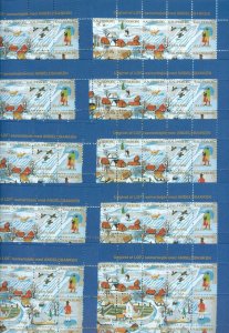 Denmark. 10 Christmas Sheet 1988. Kalundborg  Ulstrup Town.Windmill,Horses,Birds