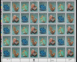 Minerals Sheet of Forty 29 Cent Postage Stamps Scott 2700-03