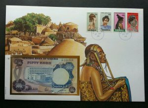 Nigeria Hair Style 1988 Dresses Village Art FDC (banknote cover) *Rare *c scan