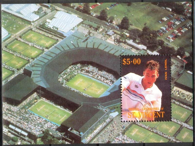 Bequia Grenadines of St. Vincent 1988 Tennis Player Ivan Lendl S/S MNH