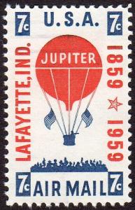 United States C54 - Used - 7c Jupiter Balloon / Mail Transport (1959)