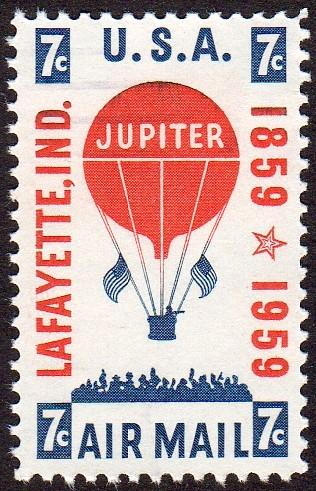 United States C54 - Used - 7c Jupiter Balloon / Mail Transport (1959)