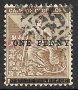 CAPE OF GOOD HOPE 1893 1d on 2d HOPE Issue Sc 58 VFU