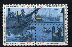 1480 - 1483 * BOSTON TEA PARTY *   U.S. Postage Stamps Block Of 4 MNH