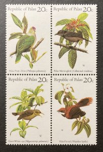 Palau 1983 #8a Block of 4, Birds, MNH.