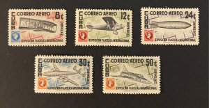 Cuba Sc. #C122-C126, mint hinged