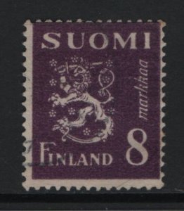 Finland    #176H  used  1946   Lion  8m  purple