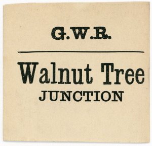 (I.B) Great Western Railway : Parcel Label (Walnut Tree Junction)