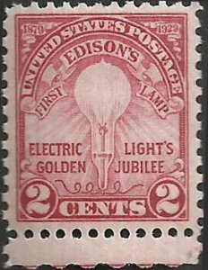 # 655 MINT NEVER HINGED ( MNH ) Carmine Rose Thomas Edison Light Bulb