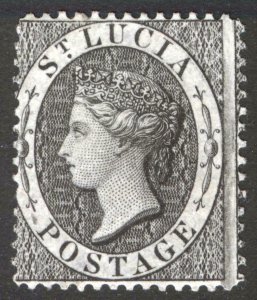 St Lucia 1876 6d Black Wmk CC PERF 14 SG 15 Scott 11 MM/MH Cat £42($52)