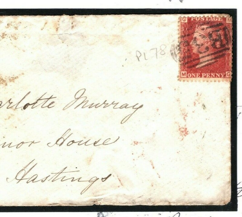 GB Cover *LONDON & EXETER RPO*Fine Strike TPO Oxon Shrivenham Hastings 1867 E180