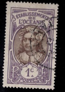 French Polynesia Scott 21 Used Tahitian Girl stamp