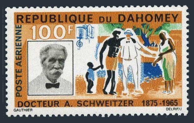 Dahomey C31,lightly hinged.Mi 266. Dr.Albert Schweitzer,medicine,musician.1966.