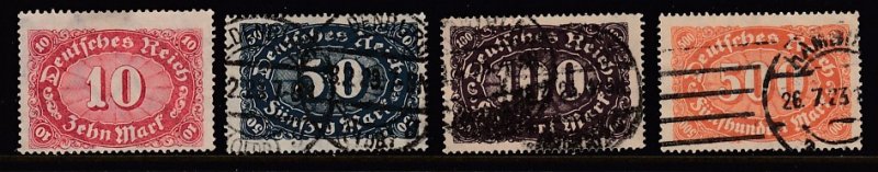 GERMANY #154, 198, 199, 203 - Unused & Used - SCV $4.90