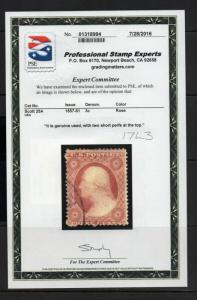 #25A  1857 3c Washington  - PSE CERT - Plated 17L3 - Scarce  cv$700.00