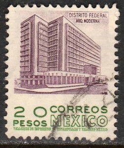 MEXICO 885, $20Pesos 1950 Definitive 2nd Printing wmk 300 USED. F-VF. (1416)