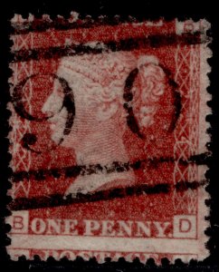GB QV SG43, 1d rose-red PLATE 224, USED. Cat £65. BD