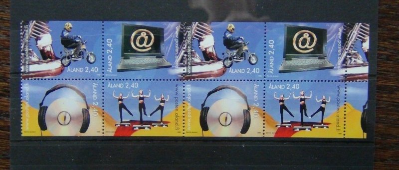 Aland Islands 1998 Youth Activities in block x 8 MNH 2 sets