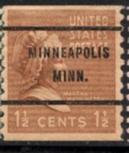 US Stamp #840x61 - Martha Washington Presidential Issue 1938 w/ Precancel