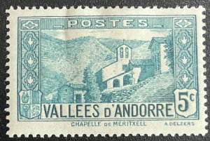 French Andorra *MH* #26 Single Chapel of Meritxell SCV $.90 L33