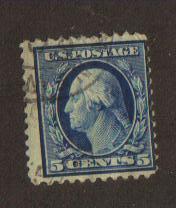 #504 Used 5c blue Washington 1917-19 Series    