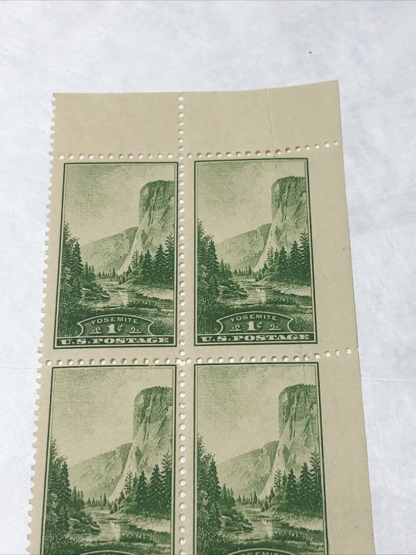 US 740 Yosemite National Parks 1C Block Of 6 Super Fold Over Mint Never Hinged 