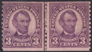 #600 Mint NH, Fine, Line pair (CV $60) (CV $11 - ID32104) - Joseph Luft