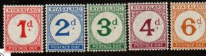 Nyasaland J1-J5 Set Mint hinged