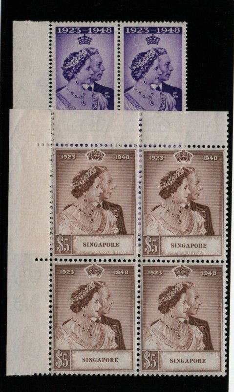Singapore #21 - #22 Very Fine Never Hinged Block Set With Margins