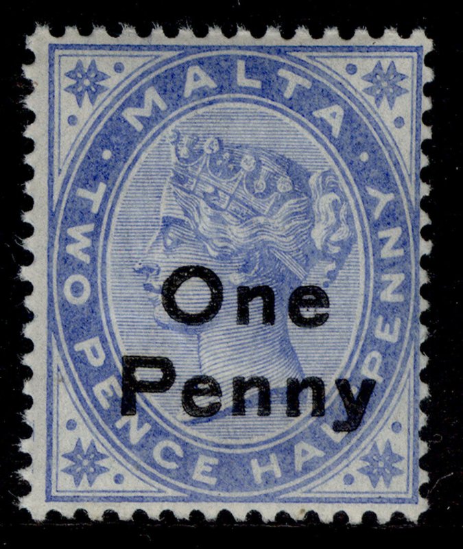 MALTA EDVII SG37, 1d on 2½d bright blue, M MINT.