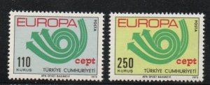 Turkey Sc 1935-36 1973  Europa stamp set mint NH