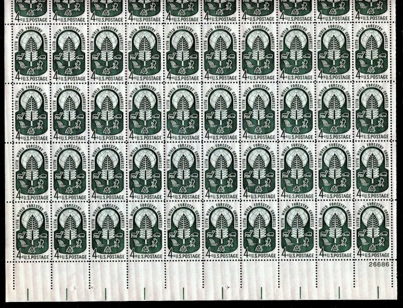 Scott # 1156 World Forestry Congress 4¢ Sheet of 50 Stamps MNH 1960 