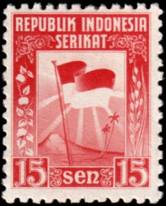 ✔️ DUTCH INDIES INDONESIA 1950 - FLAG & PALM TREE 18x23 SC.  334 MNH ** [1KH]