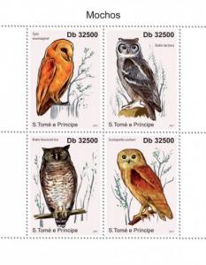 SAO TOME E PRINCIPE 2011 SHEET OWLS BIRDS st11212a