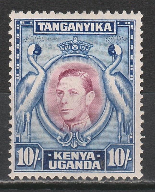 KENYA UGANDA & TANGANYIKA 1938 KGVI CRANE BIRDS 10/- RARE PERF 13.25