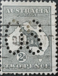 Australia 1913 Two Pence Kangaroo Official SG O3 used