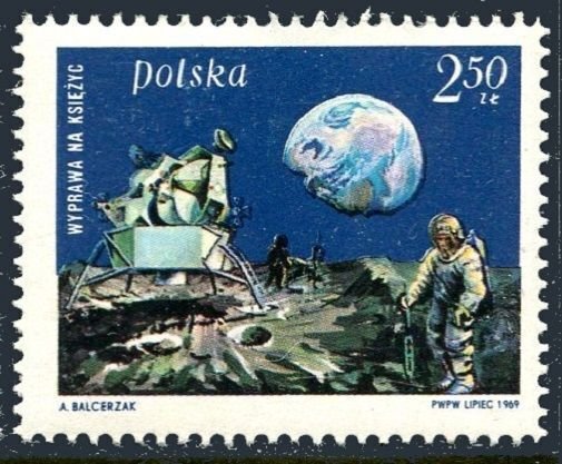Poland 1674, MNH. Michel 1940. Man's first Moon landing, 1969.