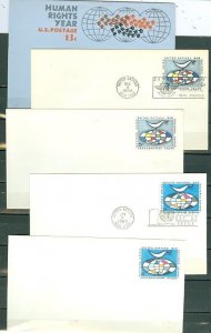 UNITED NATIONS LOT of (5) STATIONERY ENVELOPES incl. (2)FDC
