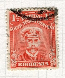 RHODESIA; 1913-20 early GV Admiral issue used Shade of 1d. value