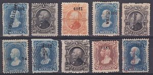 MEXICO 10 Perf Hidalgos - various values & overprints......................A2715