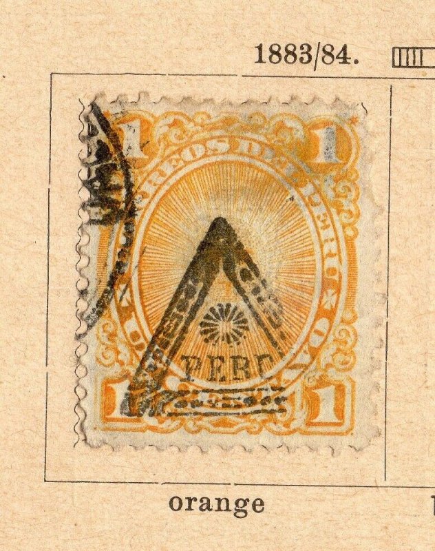 Peru 1883-84 Early Issue Fine Used 1c. Optd NW-11822