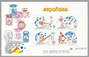 SPAIN - 1982 WORLD CUP OF FOOTBALL ESPANA '82 - MIN. SHEET MINT NH
