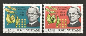 Vatican City 1984 #729-30, Gregorio Mendel, MNH.