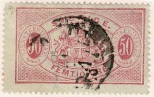 Sweden #o10 used, heavy cancel