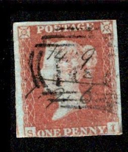Great Britain #3 Penny Red Imperf Used Lettered SI USD 16.00