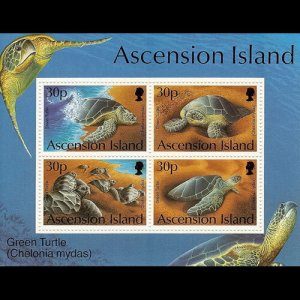 ASCENSION 1994 - Scott# 589 S/S Turtles NH