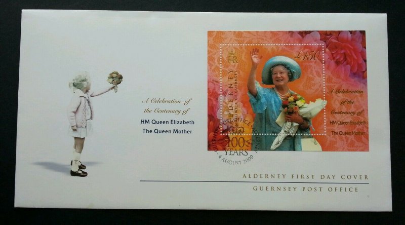 Alderney A Celebration Of The Centenary Of Queen Elizabeth 2000 (FDC) *see scan